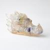 Resin Crystal Dragon Head Figurine With Natural Waterstone For Home Office Decor