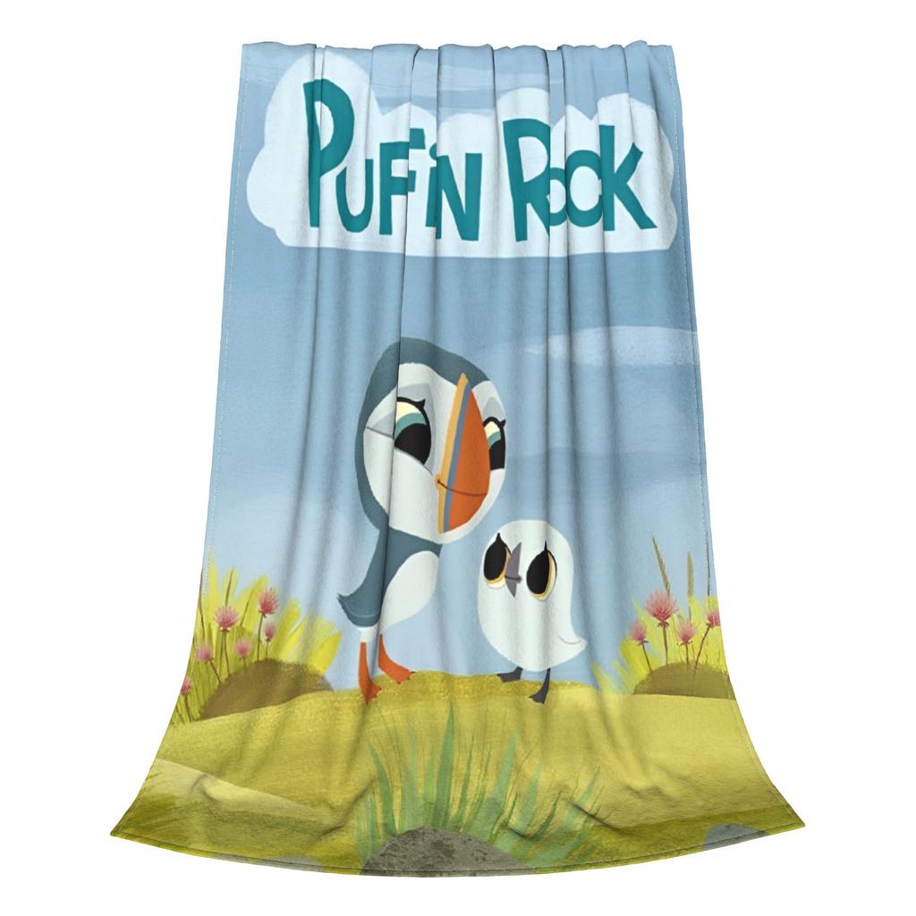 Puffin Rock und die neuen Freunde Cartoon Accessoires Decke Superweiche Decken für Sofa 50x60 Zoll Mehrgrößen-Bettüberwürfe