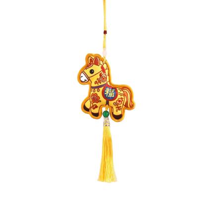 Traditional Spring Festival Pendant 2026 Year of the Horse Lucky for Pony Hanging Fabric Decoration for Home Door and Window