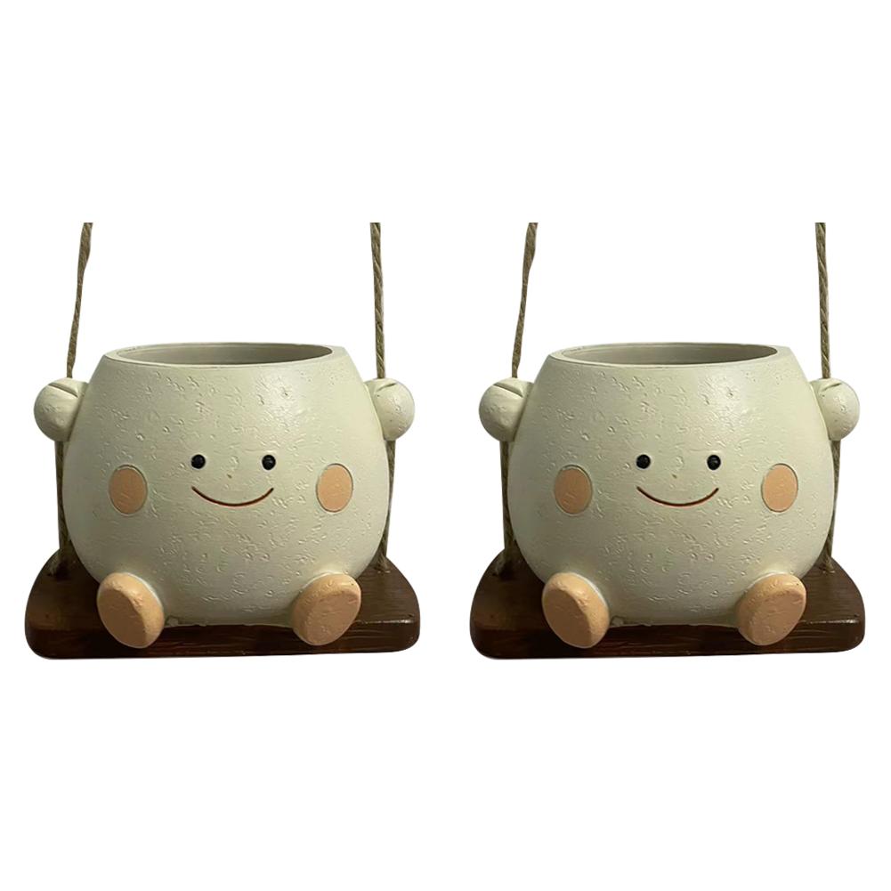 

T0# Качающийся горшок для растений с изображением улыбающегося подвесного горшка для домашнего декора (Тип обуви