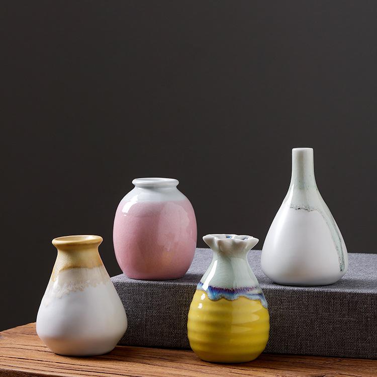 Creative Small Ceramic Vase for Flower Arrangements - Ideal for Living Room, Office, or Coffee Table Decor
