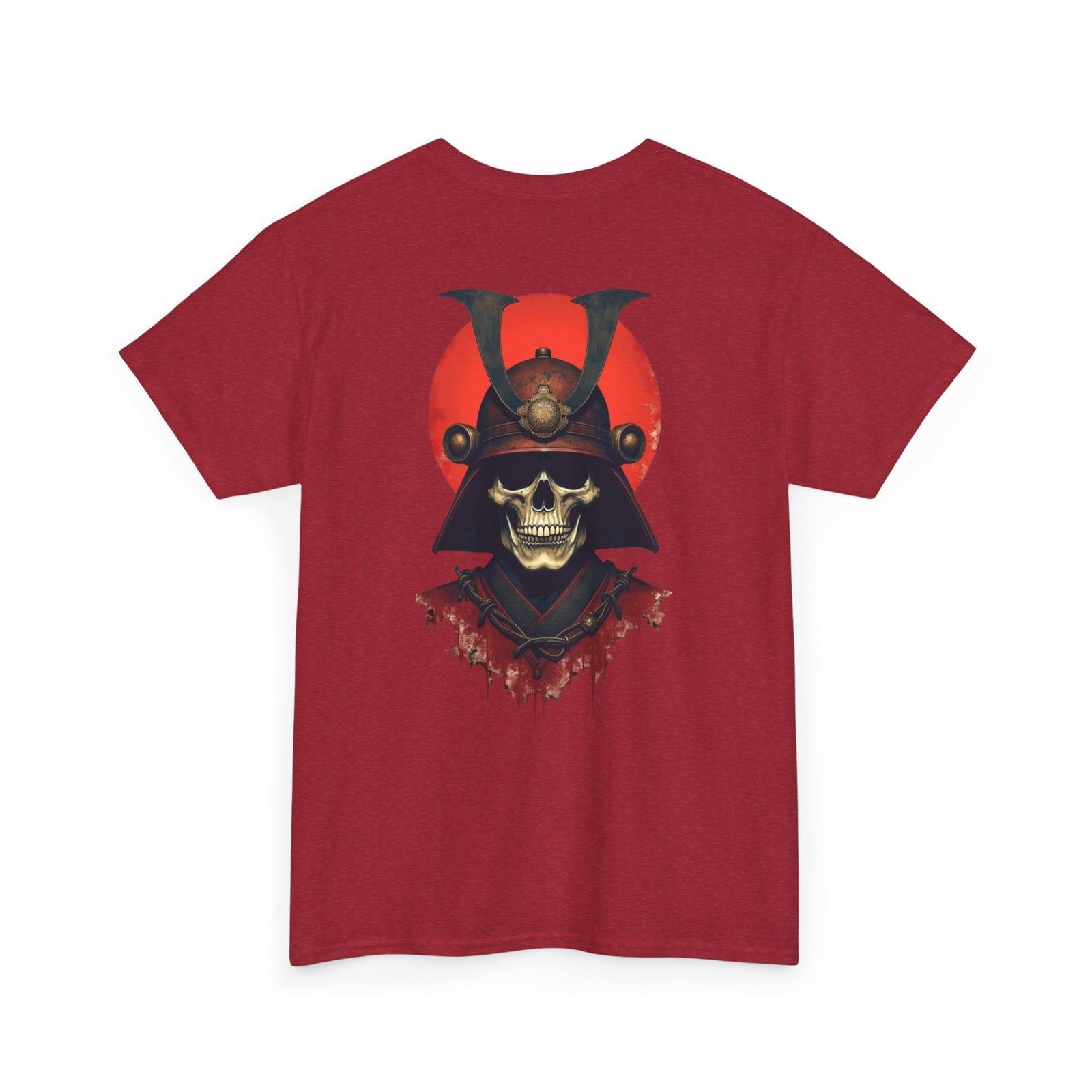 Samurai Skull T Shirt Double Sided Warrior Art Tee Unisex Heavy Cotton S разноцветный