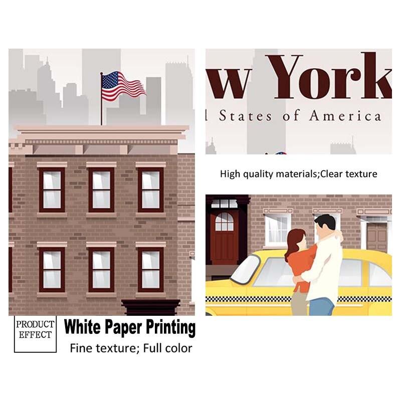 World Travel Minimalist  Posters New York London Paris City Poster White Paper Print Wall Art Decoration Picture Home Cafe Decor