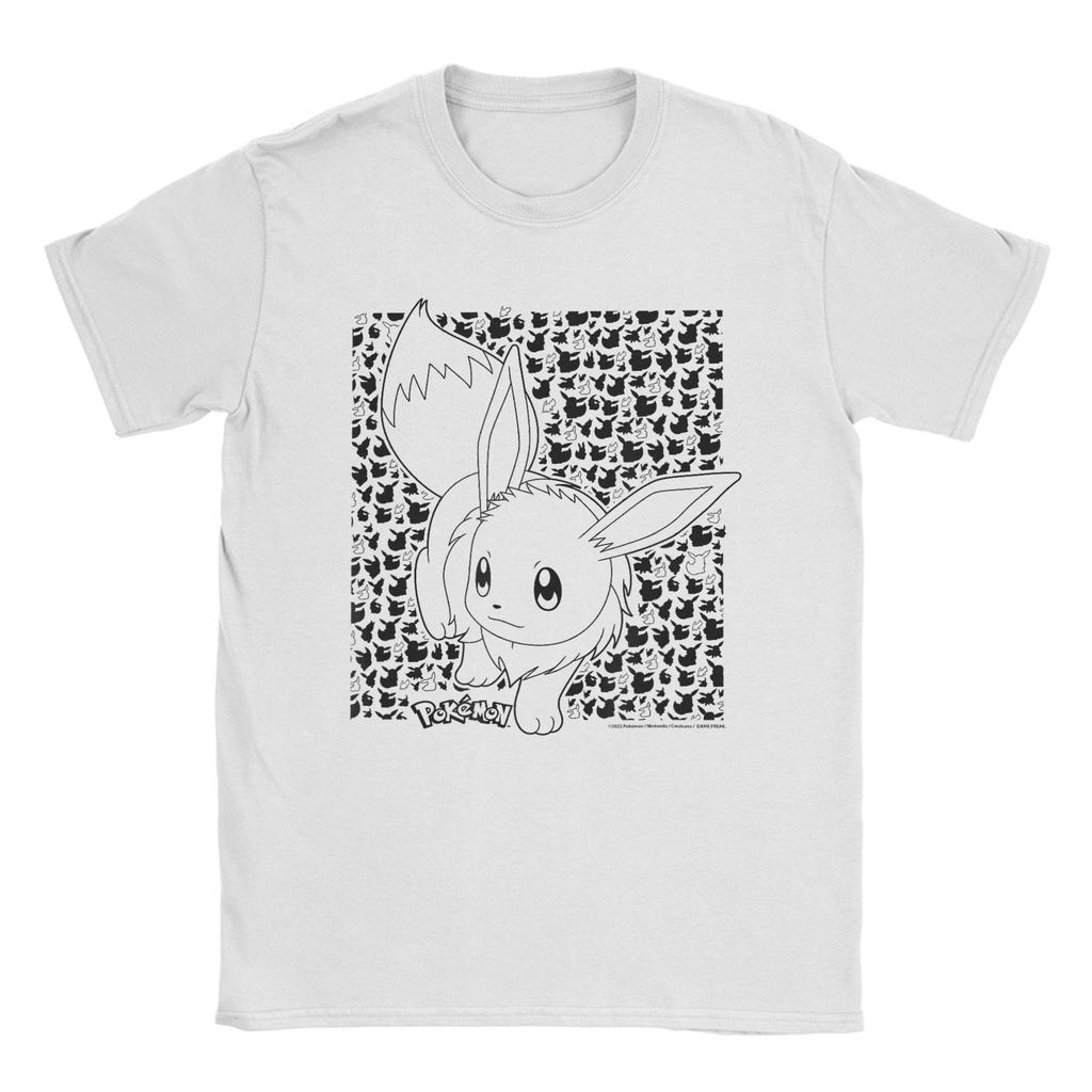 Pokemon Pikachu And Eeevee Wagara Pattern TShirt Summer  Harajuku T Shirts Male Cotton O Neck Plus Size 5XL Tees Short Sleeve