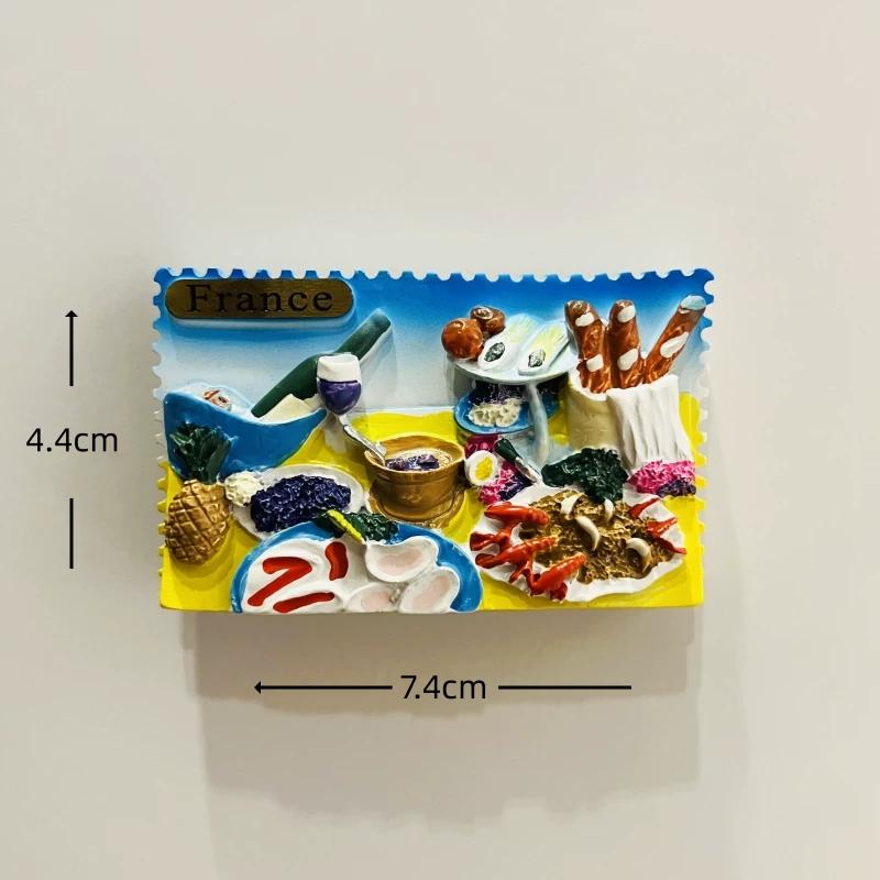 France Alsace Wine Estate Resin Fridge Magnet Stickers Travel Souvenir Gift Landscape Refrigerator Magnet Home Kitchen Decor