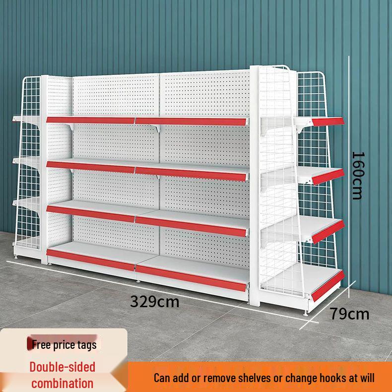 Multi-Layer Island Display Rack for Supermarkets, Convenience Stores, Pharmacies, Stationery, and Snack Shops