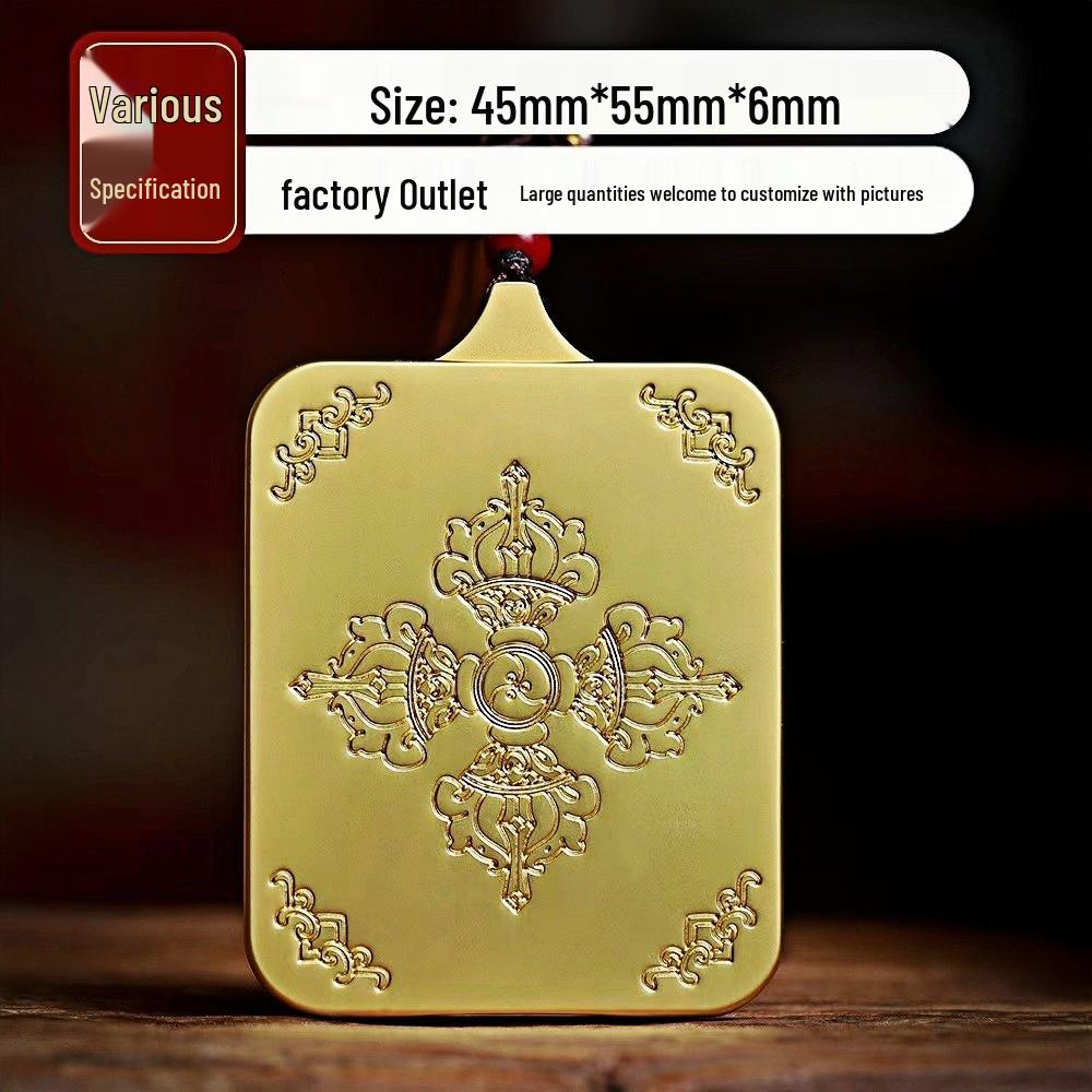 Tibetan Gold-Painted Thangka Zodiac Guardian Gods Buddha Pendant Necklace