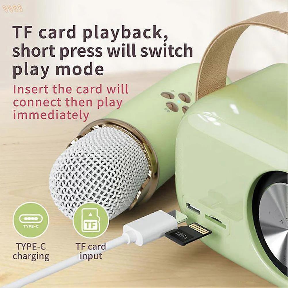 Kids Karaoke Machine with Microphone, Portable Bluetooth Speaker Wireless Subwoofer for Children Birthday Christmas Gift