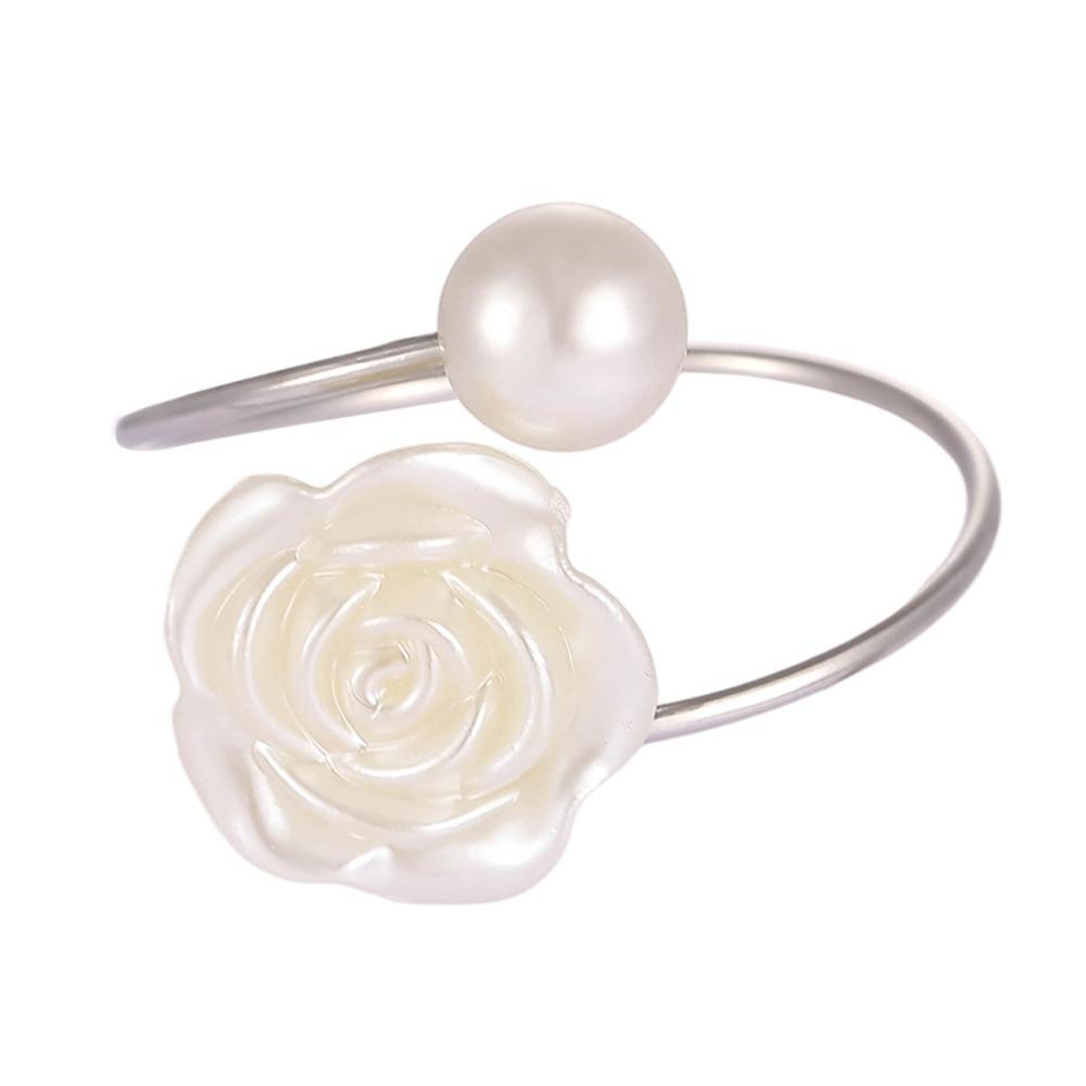 6PCS Exquisite Pearl Napkin Ring Elegant Serviette Buckles Convenient Napkin Holder  Wedding Party