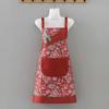 Cheongsam Style Women Flowers Apron Oil-proof Chef Aprons Sleeveless Overalls  Kitchen Use