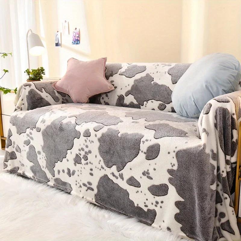 Fleece Throw Blanket - Soft Warm Cozy All-Season Knitted Polyester Bed Blanket