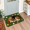 1pc, 2D Flat Printing, Beagle Dog Knitting Pattern Mat Cute Dog Flower Design, Colorful Non-Slip, Machine Washable Polyester Carpet, Suitable for Home