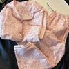 Französische florale kleine duftende Windmädchen Pyjama Frühling und Herbst Kragenrand Langarm Hose Set Studenten Loungewear