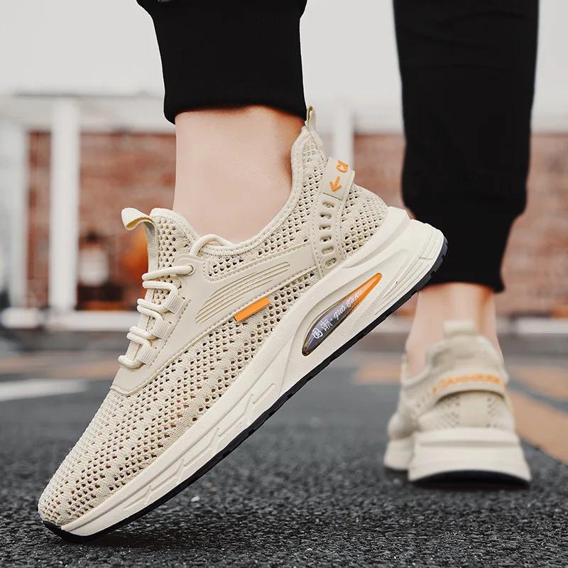 Summer breathable mesh casual shoes, comfortable and lightweight men's sports shoes, fashionable and versatile running shoes
