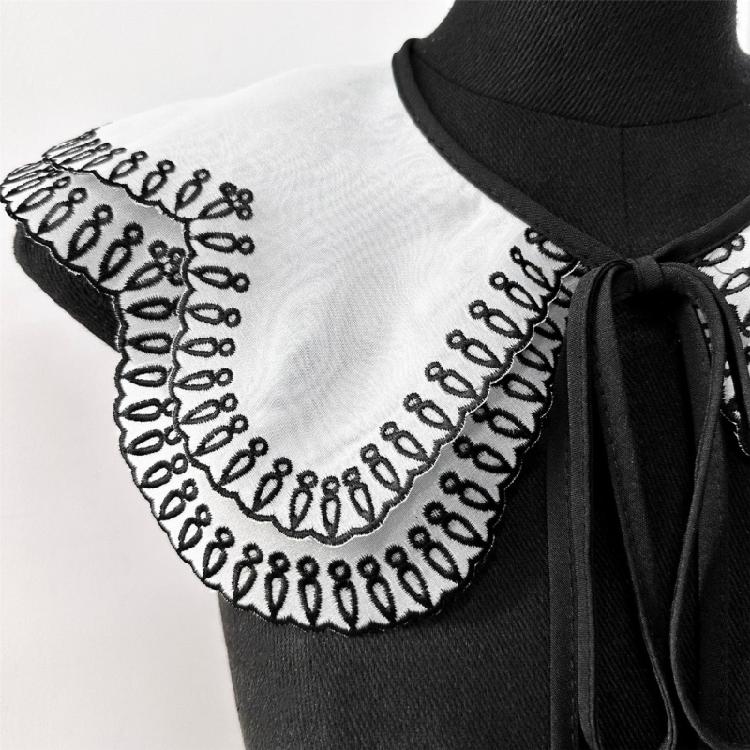 Popular Detachable Collar Embroidered Lace Trim False Collar For Female Teens Girl Daily Outfit Styling Accessory