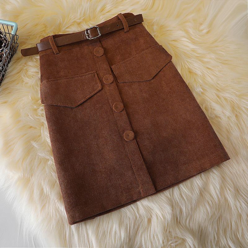 Women Trend Casual Corduroy Short Skirts Woman High Waist Korean Fashion Mini Skirt Female