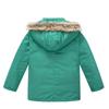 Middle and Big Children's Cotton Jacket Solid Color Thickened Warm Rushing Jacket Boys and Girls Hair Collar Removable Hooded Jacket