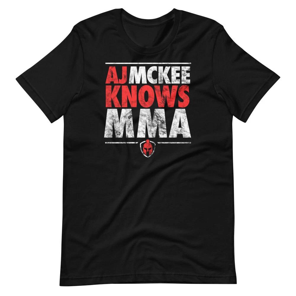 

AJ MCKEE Боец ММА Легкий вес Черная футболка с коротким рукавом Унисекс 3XL