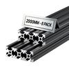 6 Stück 2020 Aluminium-Strangpressprofil, 78,74 Zoll 2000 mm, T-Nut Europäischer Standard Eloxierte Linearführungsschiene, Hochfeste stranggepresste Aluminiumprofilschiene, für 3D