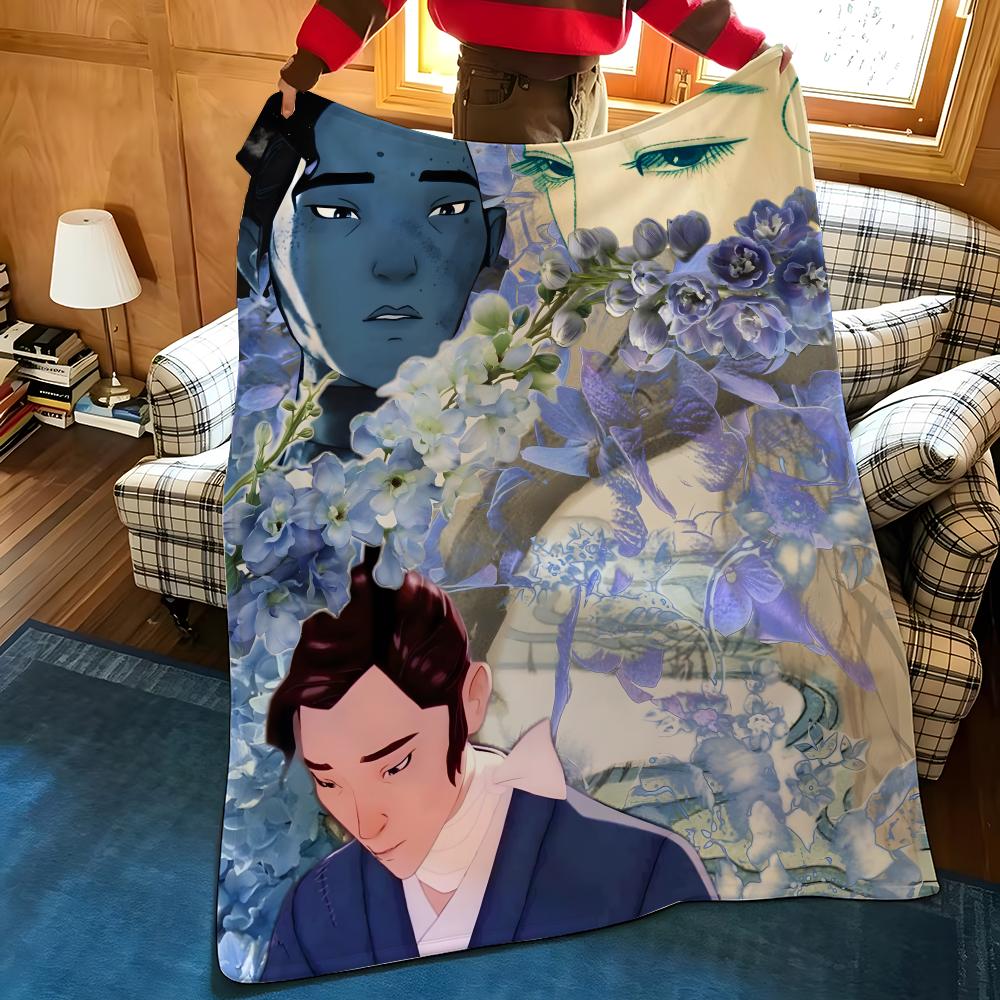 Animation B-Blue E-Eye S-Samurai Throw Flannel Cozy Print Blanket, Portable, Durable Machine Washable Cute Cool