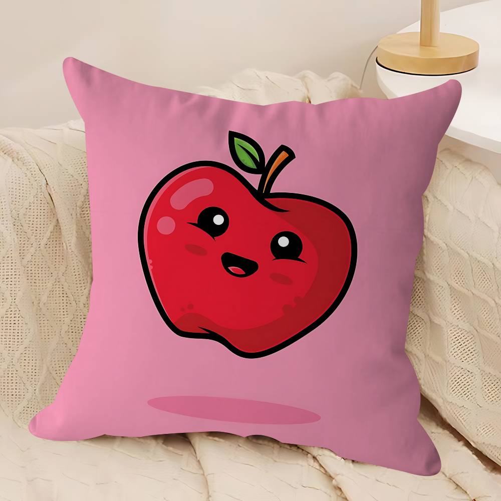 Cartoon-Apfel Einfaches Personalisiertes Bild Text Heimdeko Kissen Haushaltsgeschenke 45x45cm