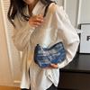 Retro Design Women's Chain Shoulder Bag Soft Denim Female Underarm Bag Handbags Fashi Ladies Small Square Tote Purse Bags