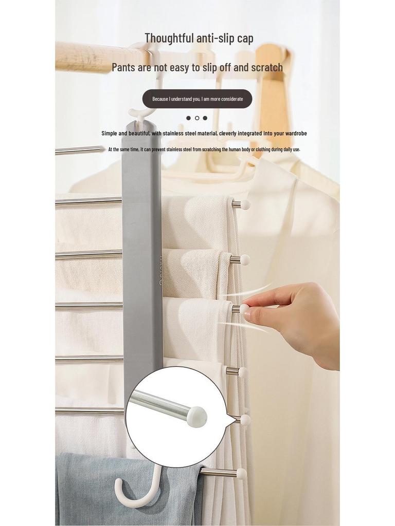 Goose-Shaped Stainless Steel Retractable Pants Hanger – Foldable Multifunctional Clothes & Storage Clip
