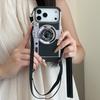 Kamera Muster Crossbody Lanyard Seil Handyhülle Für iPhone 17 16 15 14 13 12 11 Pro Max Weiche Stoßfeste Silikonhülle Mädchen