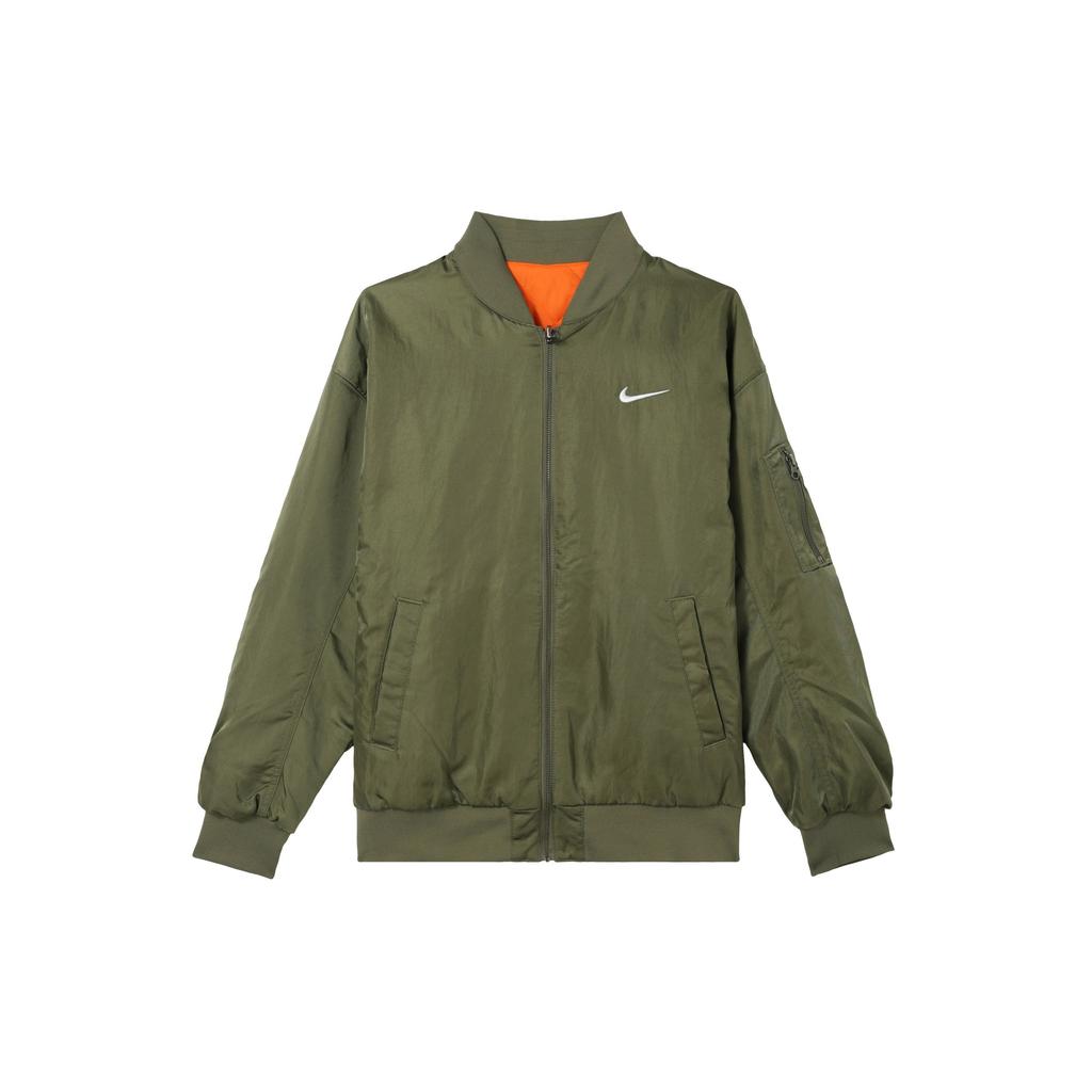 Nike Women's Reversible Varsity Bomber Jacket Medium Olive DV7877-222