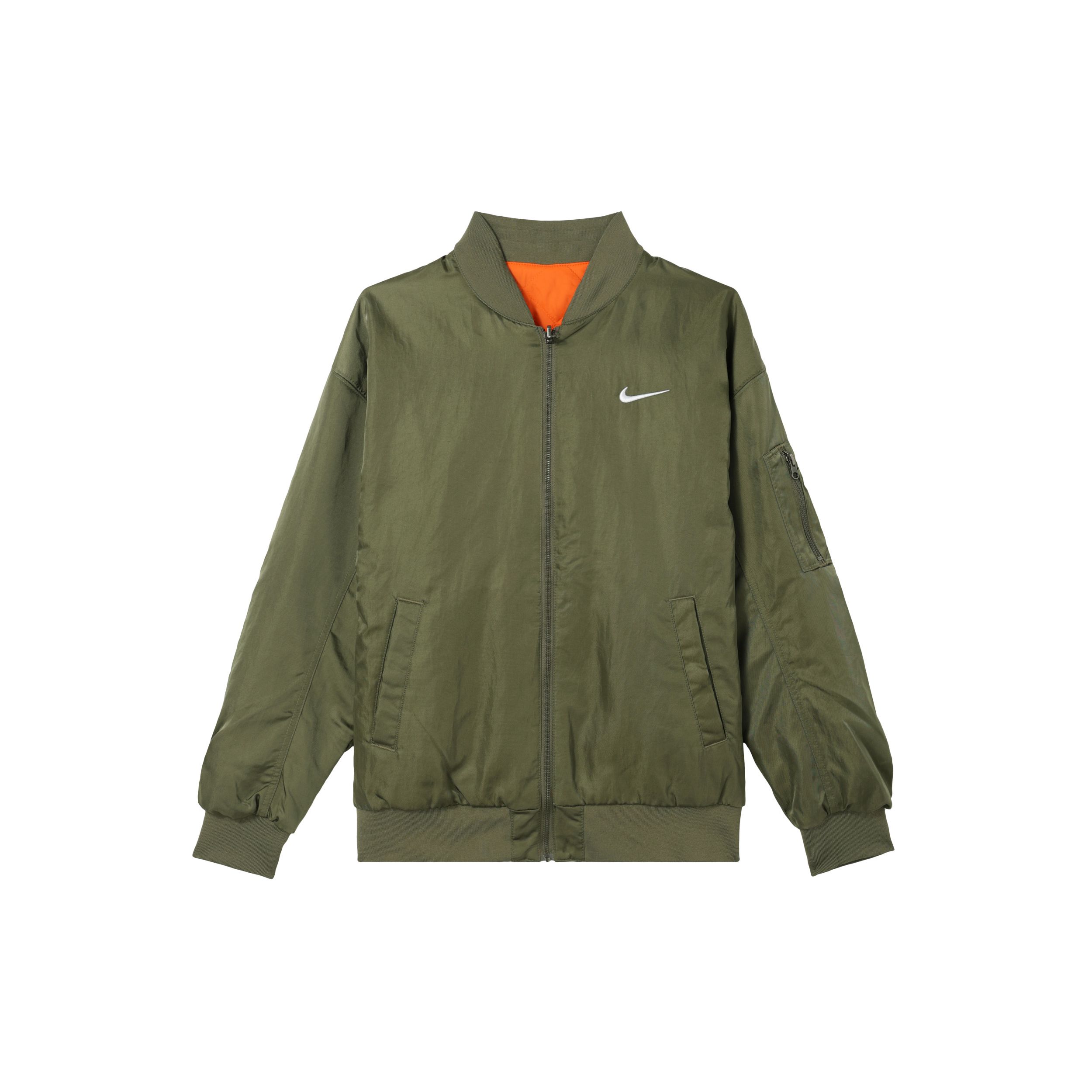 Nike Women s Reversible Varsity Bomber Jacket Medium Olive DV7877-222 XS