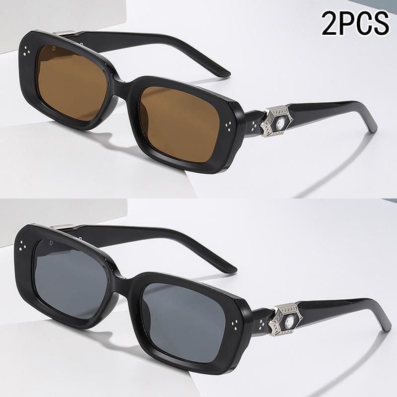 2/3PCS New Square Frame Fashion Items Uv Protection Women's Sunglasses Versatile Outdoor Sun Protection Sunglasses 9656-1