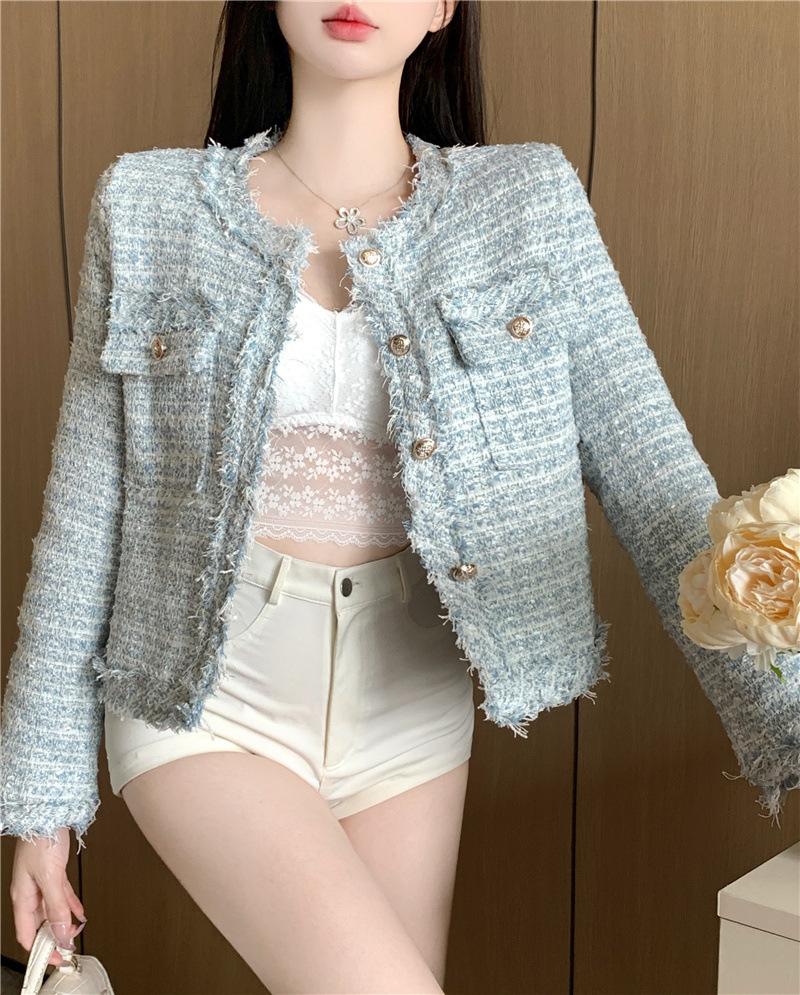 (con fodera interna) cappotto corto da donna senso del design autunno nuovo piccolo profumato celebrità francese senso del temperamento top