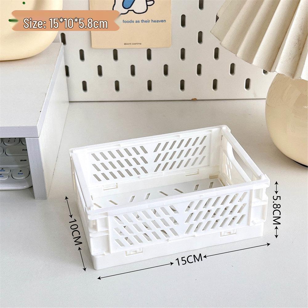 Foldable Desktop Storage Basket for Stationery and Books