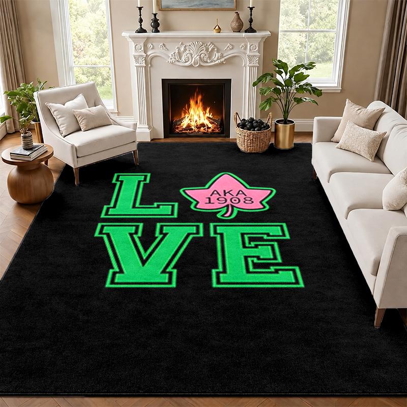 Alpha Kappa Alpha Sorority Carpet Door Mat for Living Room or Bedroom Protective Mat Under Chair Office Decoration Christmas Gift Birthday Present