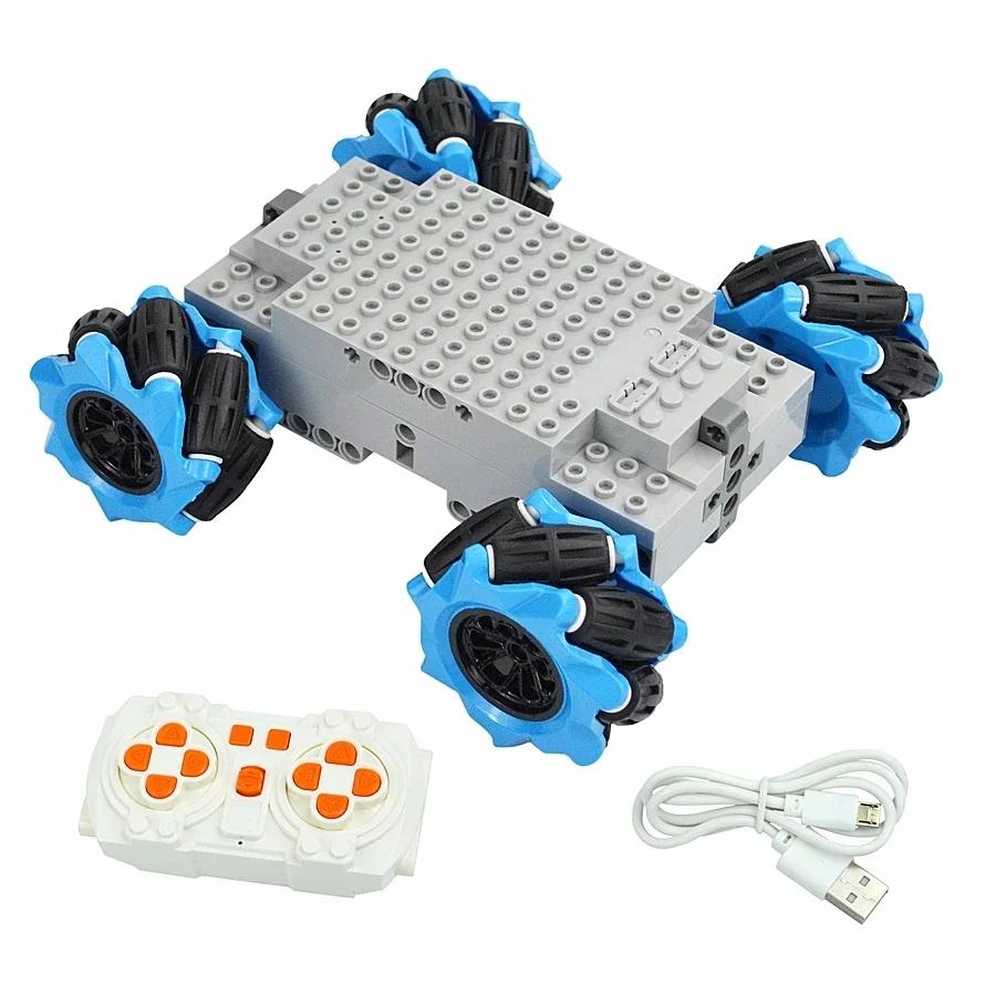 DIY Technical RC Buggy Cars Vehicle Brick Compatible Mecanum Wheels Universal Omnidirectional Tires Building Block MOC EV3 Toy