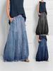 Women's High-Waist Elastic A-Line Denim Skirt - Autumn/Winter Collection