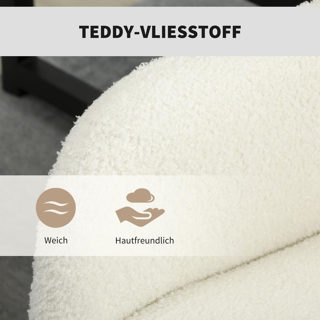Swivel Office Chair with Casters, Desk Chair, Fleece Fabric, Foam, Height-Adjustable, Home Office, Cream White