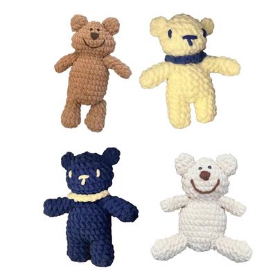 Crochet Bear Kit for Kids Adults DIY Hand Knitting Cotton Crochet Animal Kit for Craft Workshop
