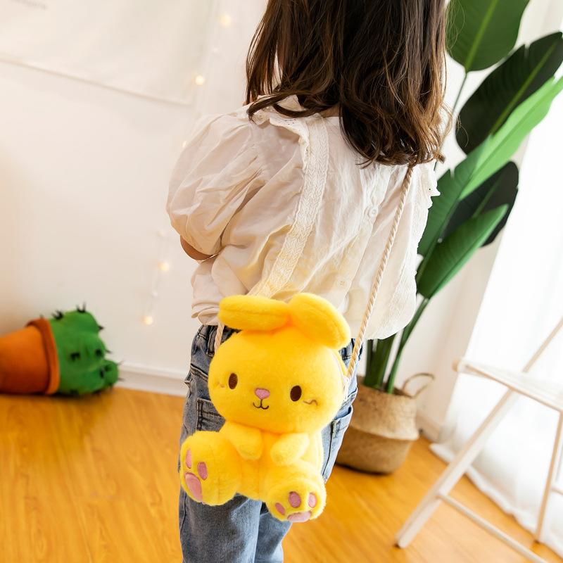 Cartoon Bunny Plush Bag Candy Multicolor Kawai Girl Creative Cute Shoulder Bag for Girls Kids