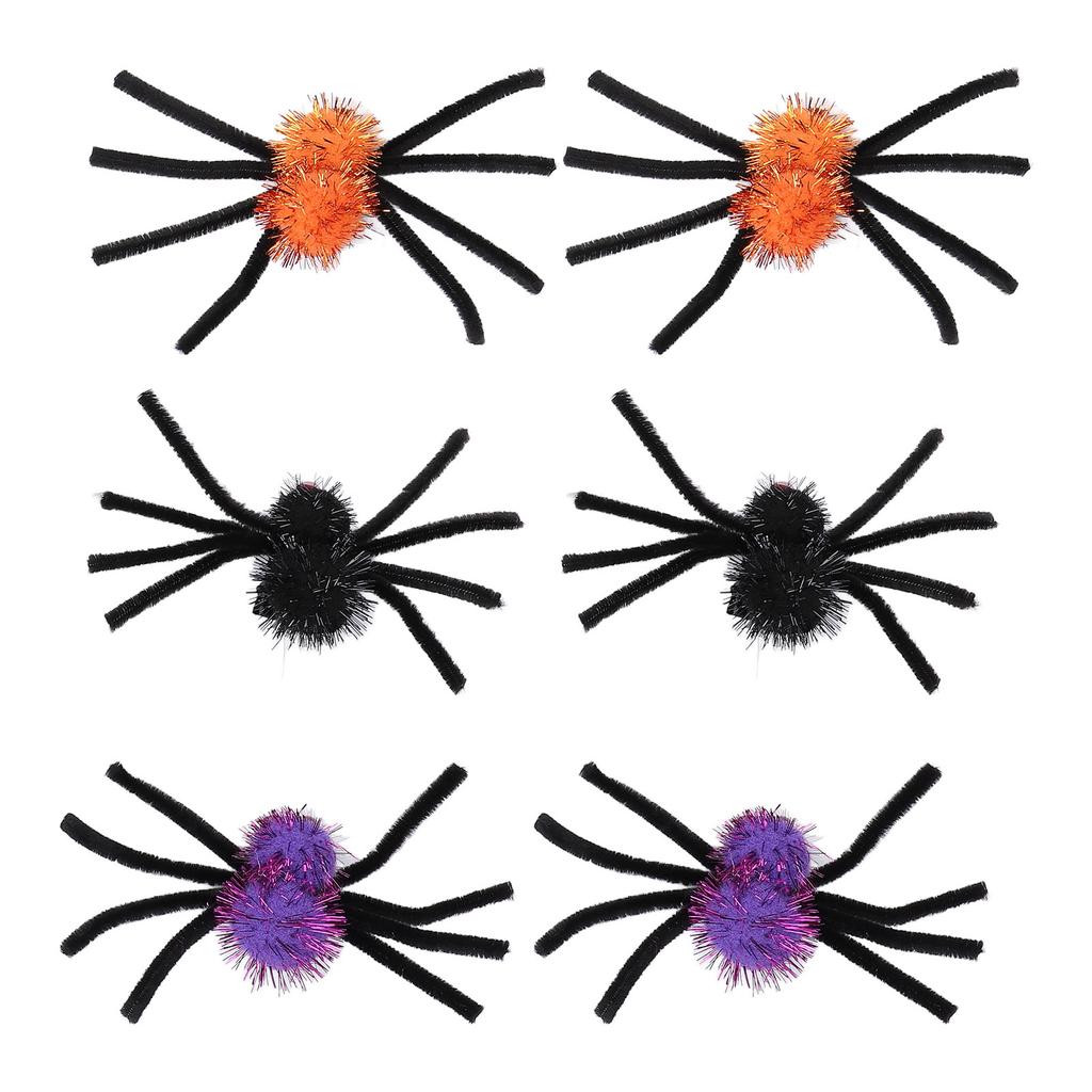 6pcs Spider Hair Clips Party Decoration Hairpins Props Funny Spider Clip Hair Accessories for Festiv