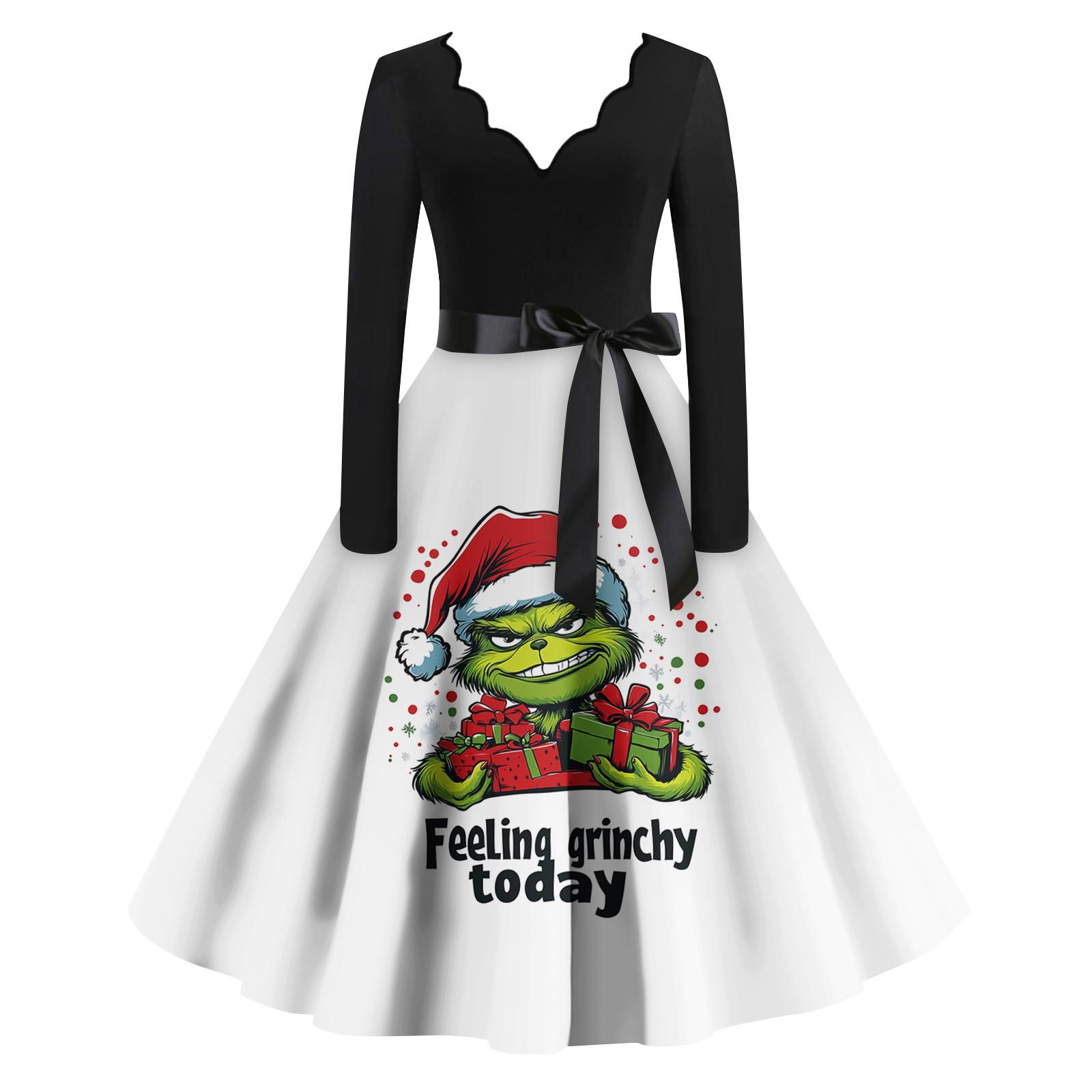 Женское повседневное модное платье с длинным рукавом и принтом — фото 5