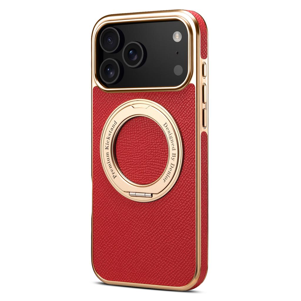 Pouzdro s výklopným stojánkem pro iPhone 17 Pro Zadní kryt z pravé hovězí kůže Kompatibilní s MagSafe