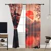 2pc    Window Treatment Curtains Elegant Japanese Landscape Versatile Polyester Fabric  Without Electricity Summer Party