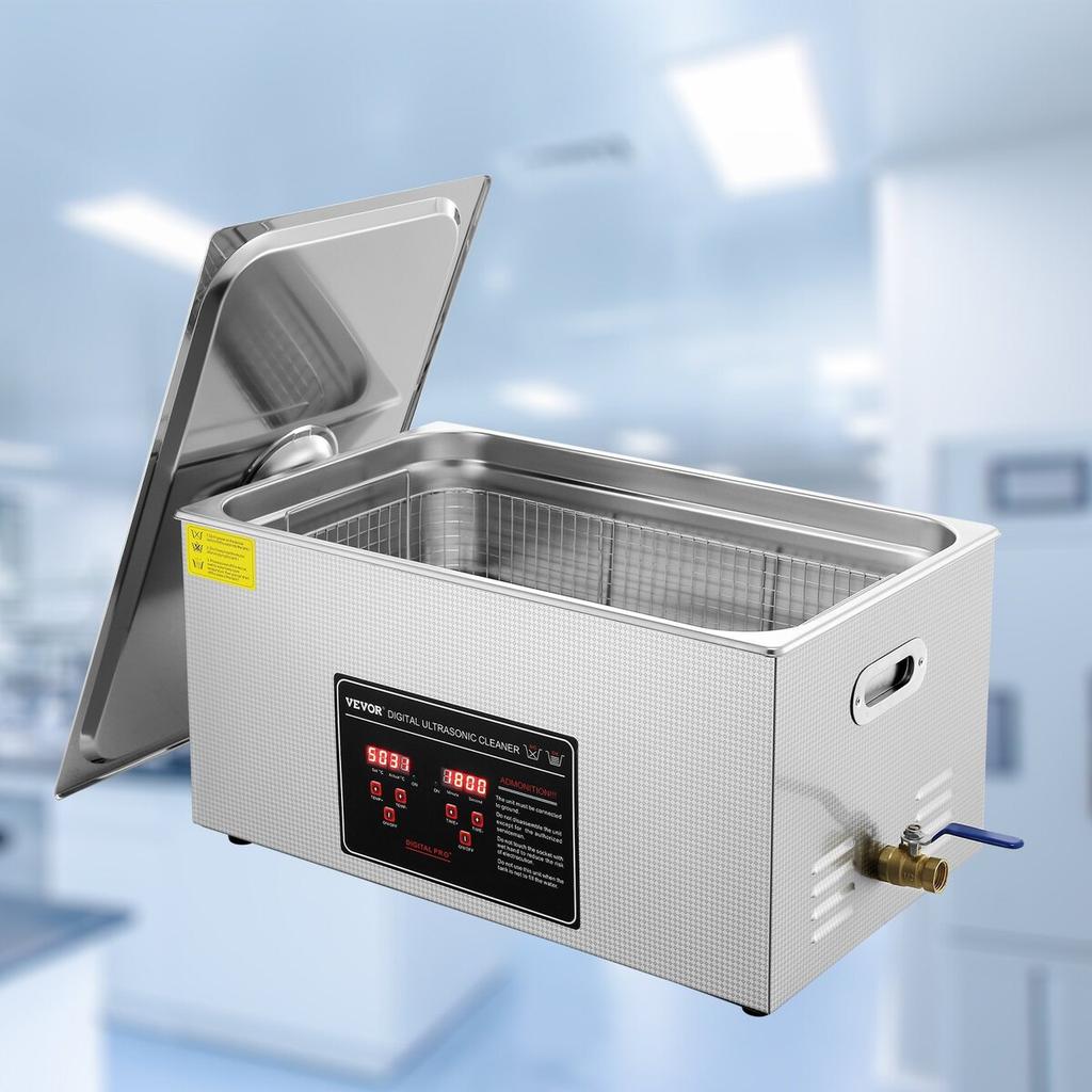 Ultrasonic Cleaner with Digital Timer & Heater, Professional Ultra Sonic Jewelry Cleaner, Stainless Steel Heated Cleaning Machine for Glasses Watch