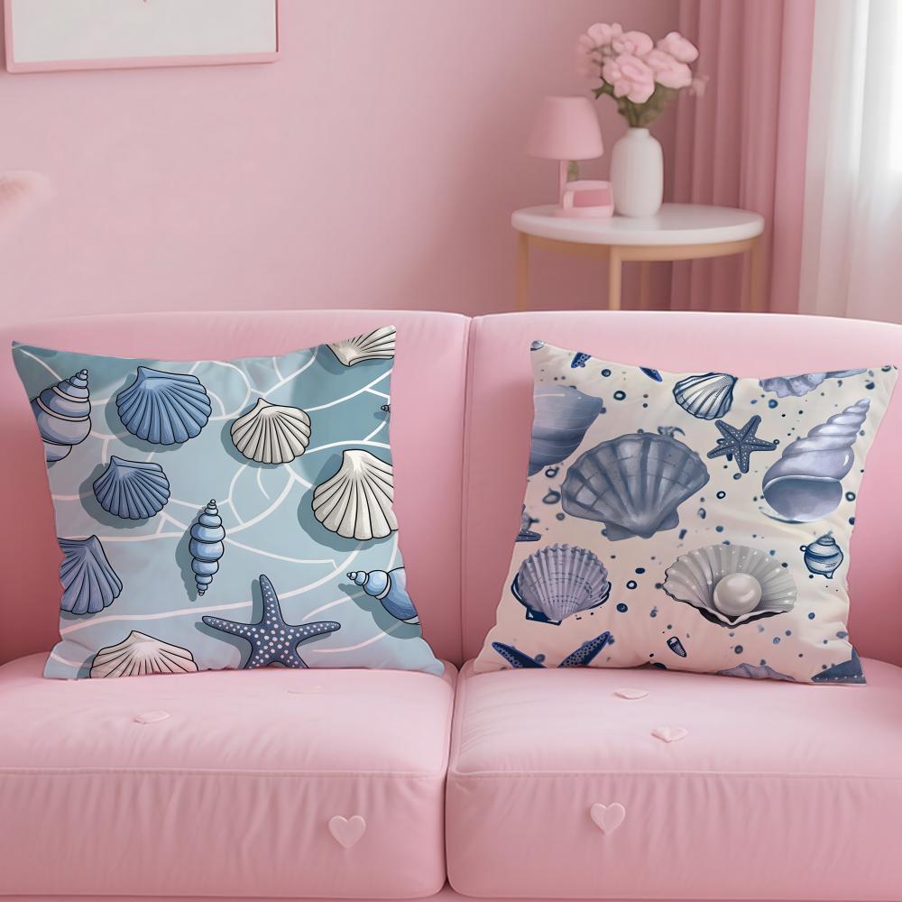 Ocean Animals Cushion Cover Soft Short Plush Double-Sided Printing Home Decor Machine Washable Pillow Case Gift