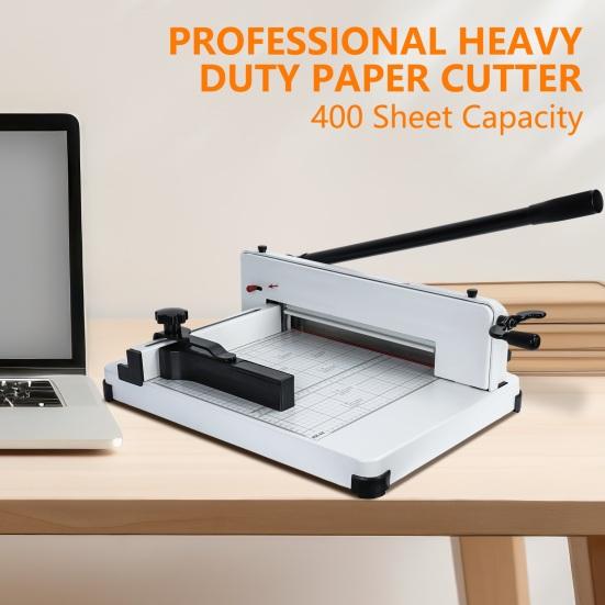 Accurate Cutting Paper Trimmer with Anti-slide Rubber Feet A4 Paper Trimmer with Built-in Clamp 400 Sheets Cutting Capacity Cardstock Trimmer