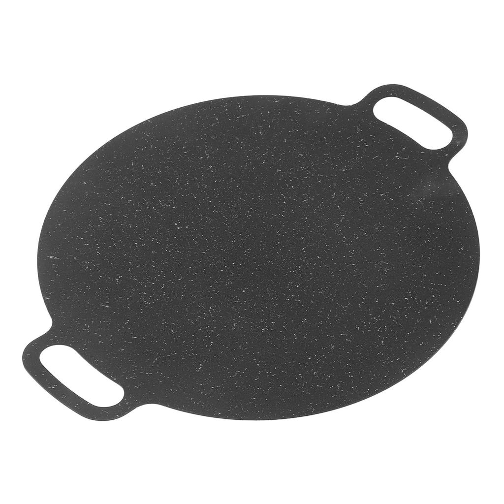 Korean Grill Pan Non Stick Coating Round BBQ Griddle Iron for Indoor Outdoor Cooking 25cm / 9.84in
