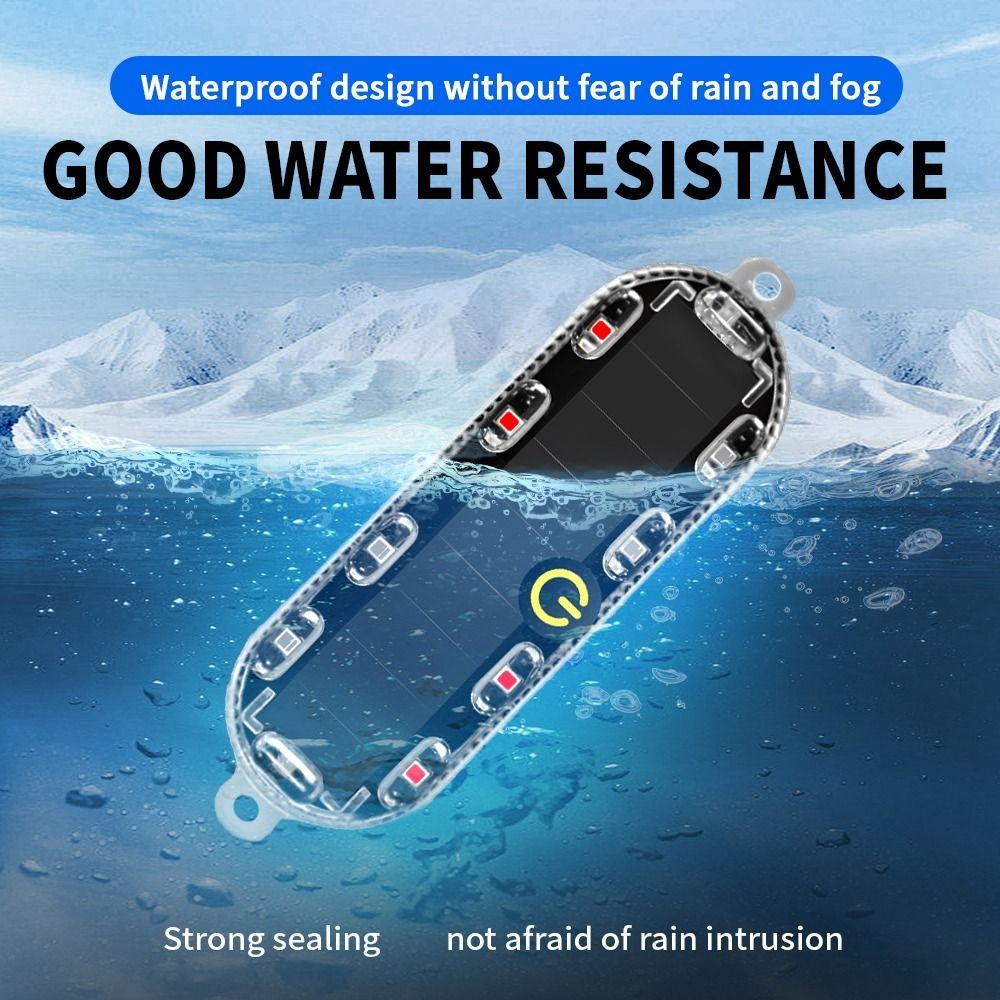 4Pcs RGB Solar Vehicle Strobe Light Flashing Mode Electric Vehicle Led Rear Light  Night Riding