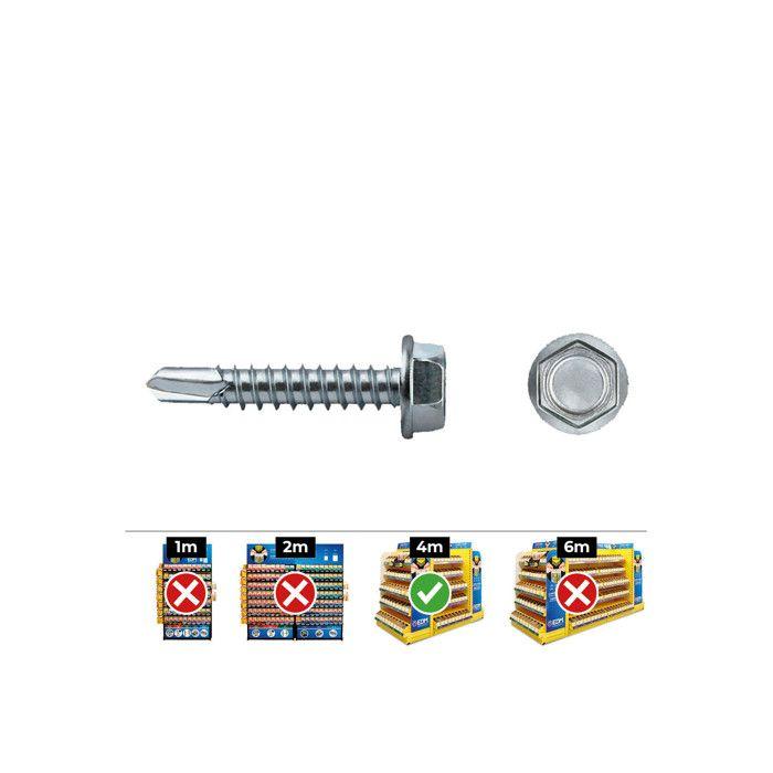 Tornillo punta broca hexagonal - CELO - 7504K - 4,2x19 mm - Zincé - Lot de 500 unités