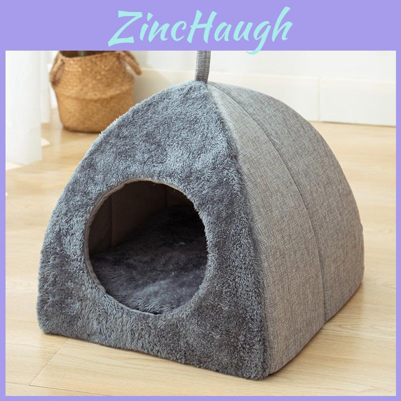 New Triangle Cat House Enclosed Pet Bed Warm Thick Deep Sleep Dog House Supplies For Cats